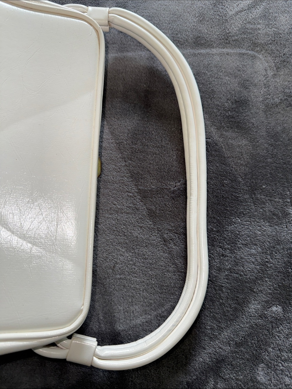 Vintage 60s White Structured Top-handle Handbag - Picture 6 of 8